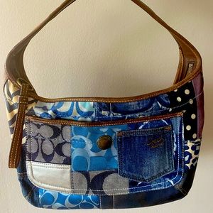 Vintage rare denim patchwork Coach bag